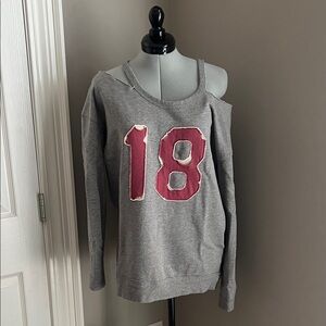 Free People Gray Knit Sweatshirt